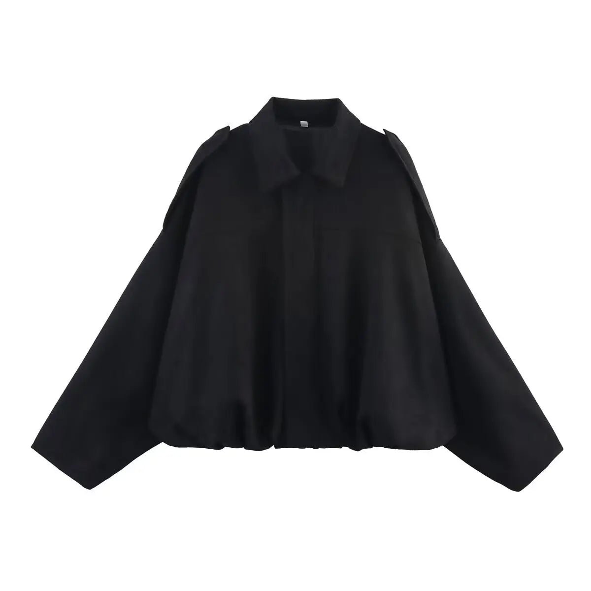 ETJ 2025 Spring Women’s Suede - Effect Loose - Fit Fashion Lapel Bomber Jacket - Mychicelegant